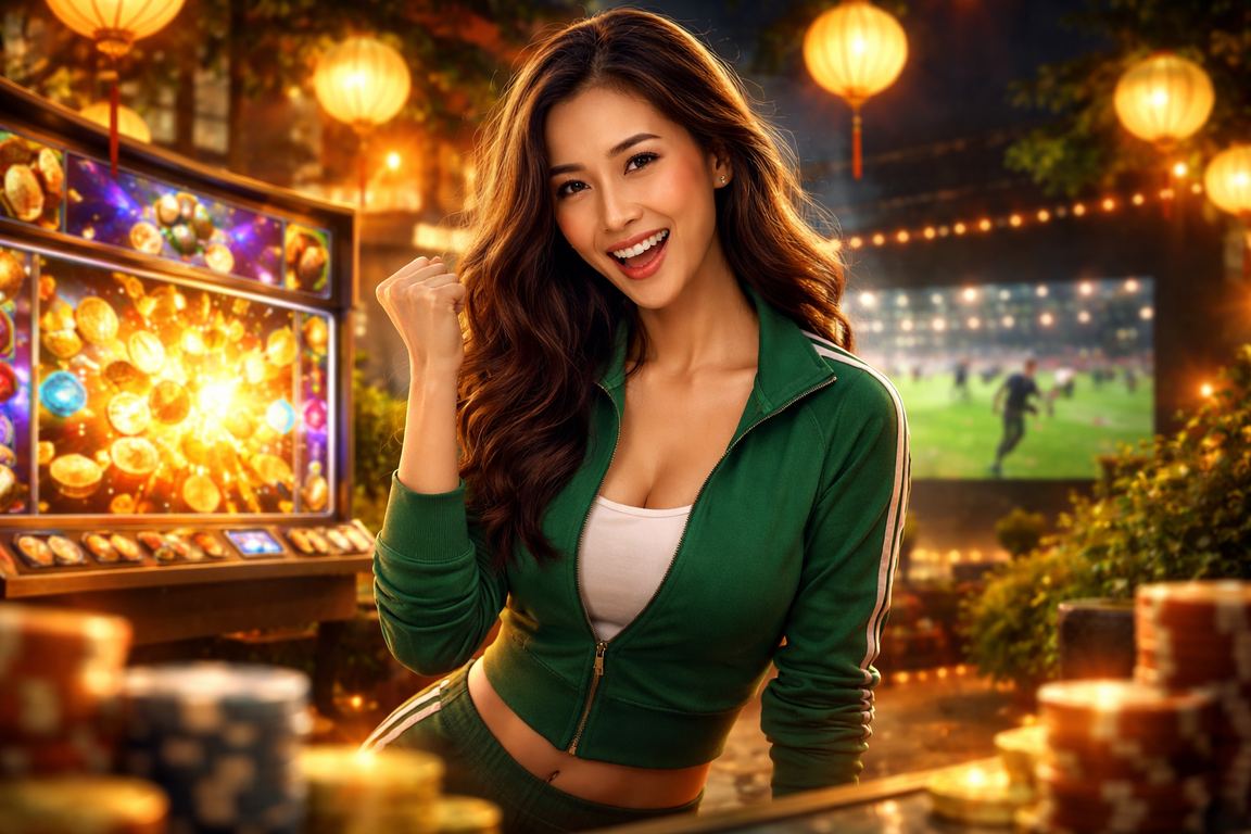 Khung cảnh Hội An lung linh với đèn lồng bên cạnh màn hình slot game trực tuyến